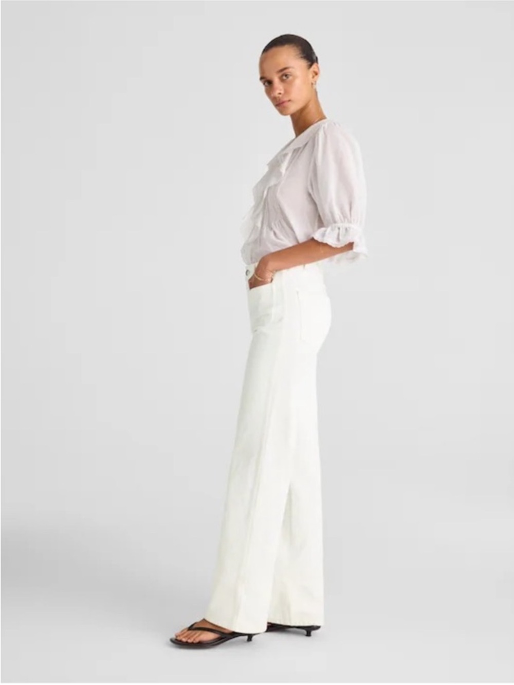 NWT - Madewell Cleo Straight Jean - White - Picture 3 of 13